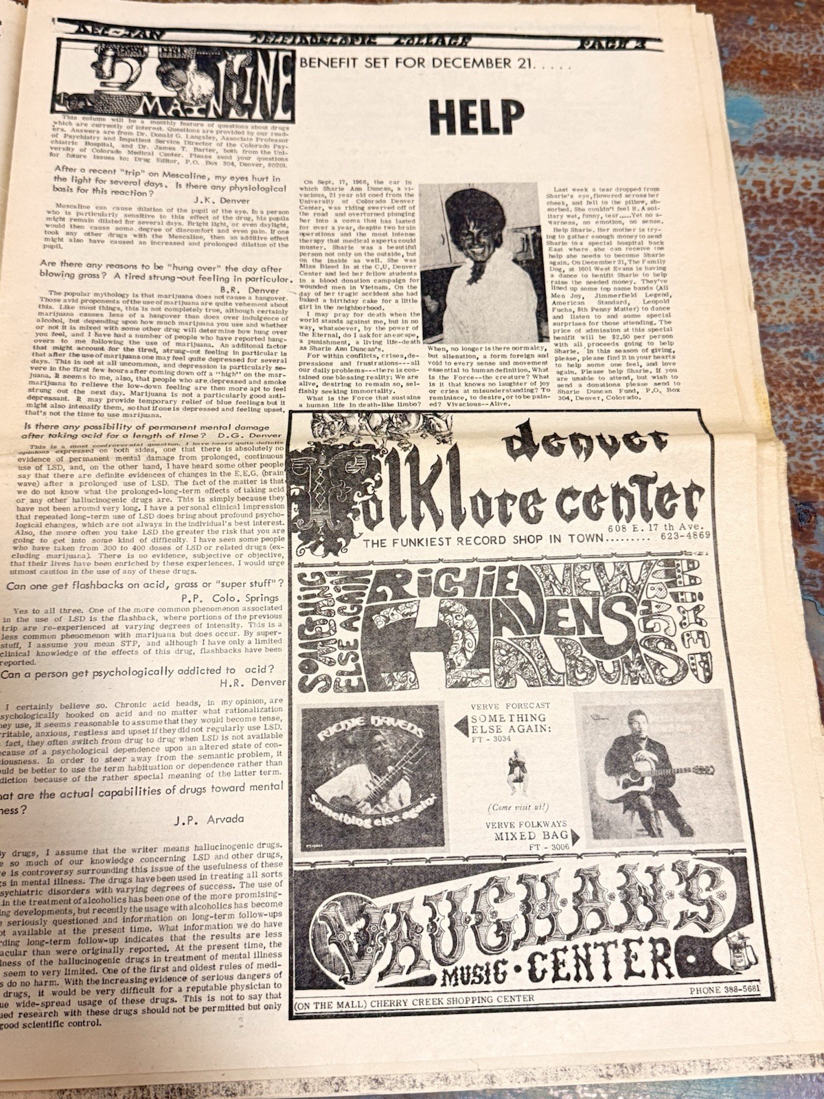 1967 Teleidoscopic Collage Denver The Doors New Year’s Eve Hendrix Family Dog