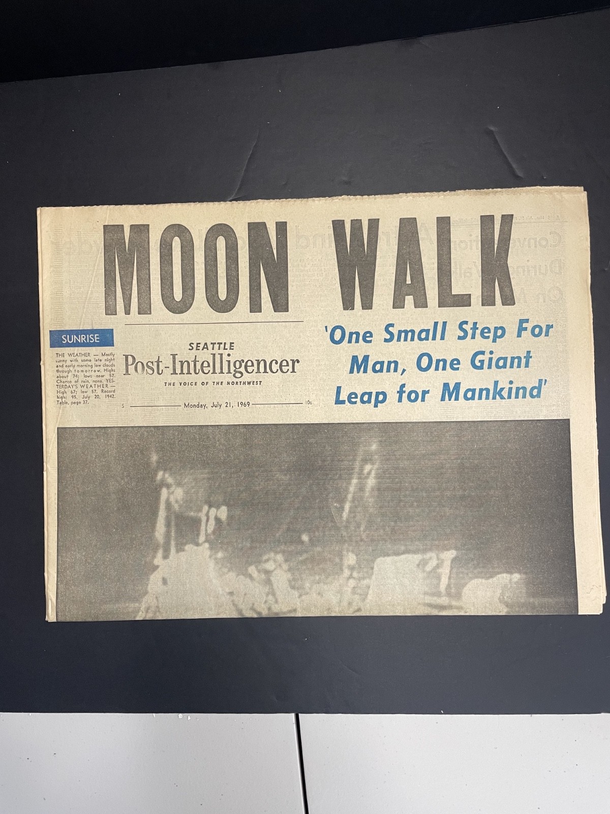 1969 Apollo 11 Moon Landing Newspaper Seattle Post Intelligencer 1969 Apollo 11