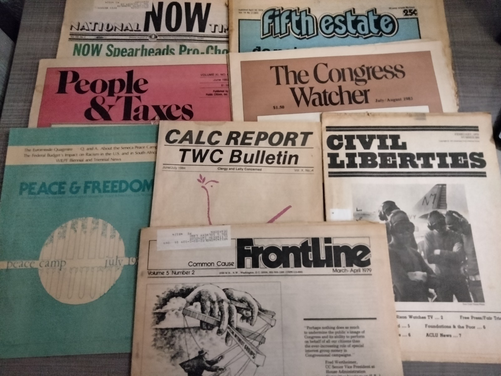 Lot of 8 Vintage Counterculture Underground Political Newspapers ~ 1973-1983