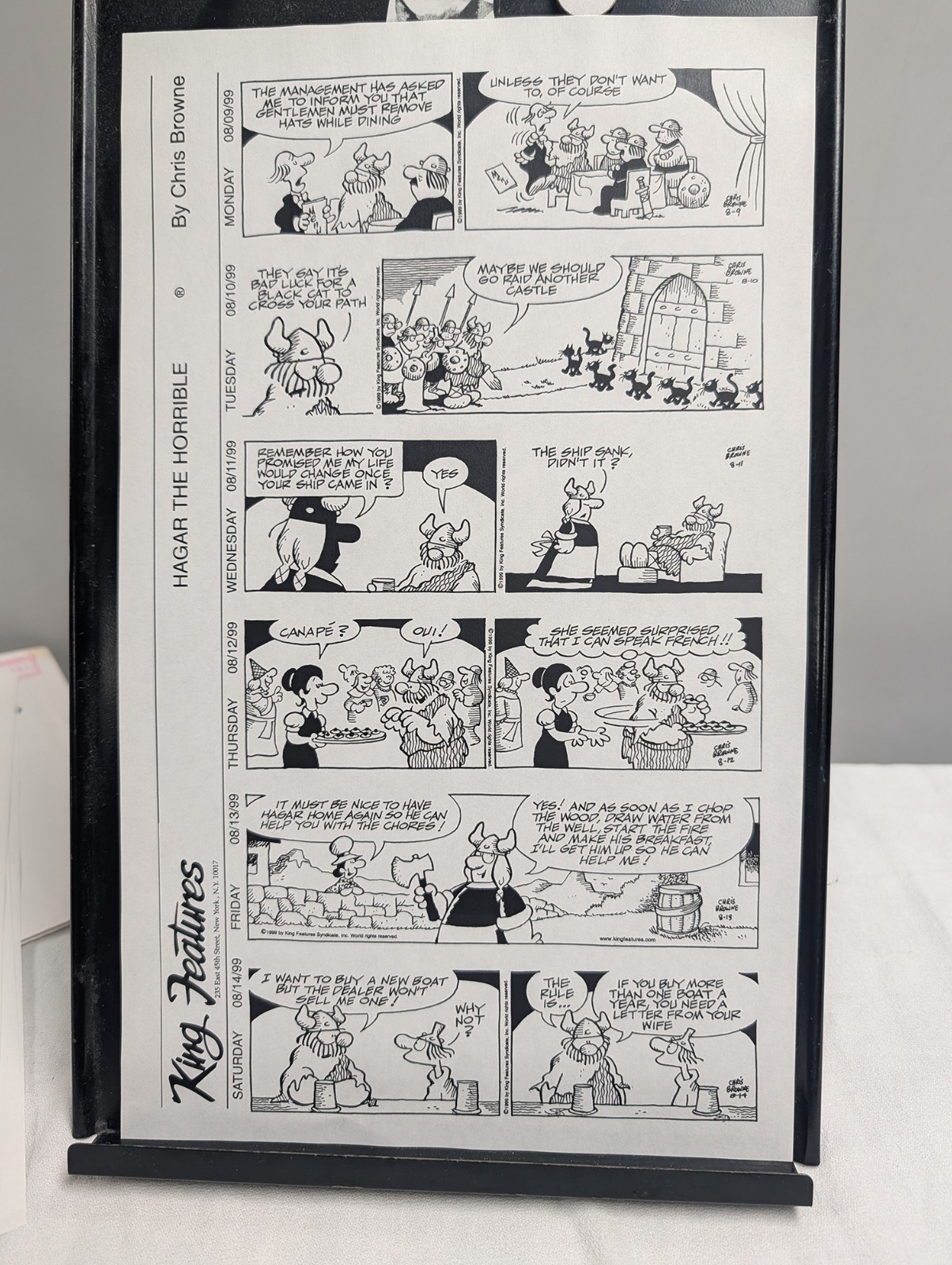 1999 King Features / North America Syndicate newspaper reproduction packet