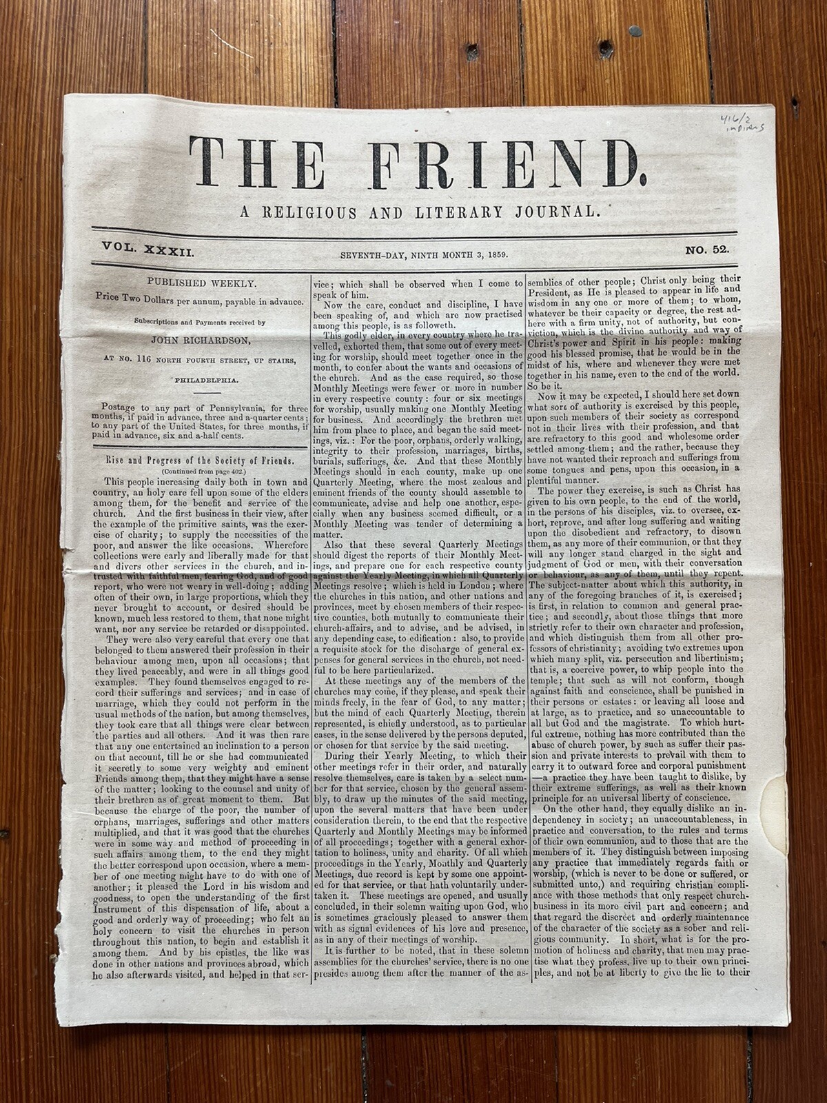 1859 newspaper INDIANS in FLORIDA all but EXTINCT aft RELOCATION Trail of Tears