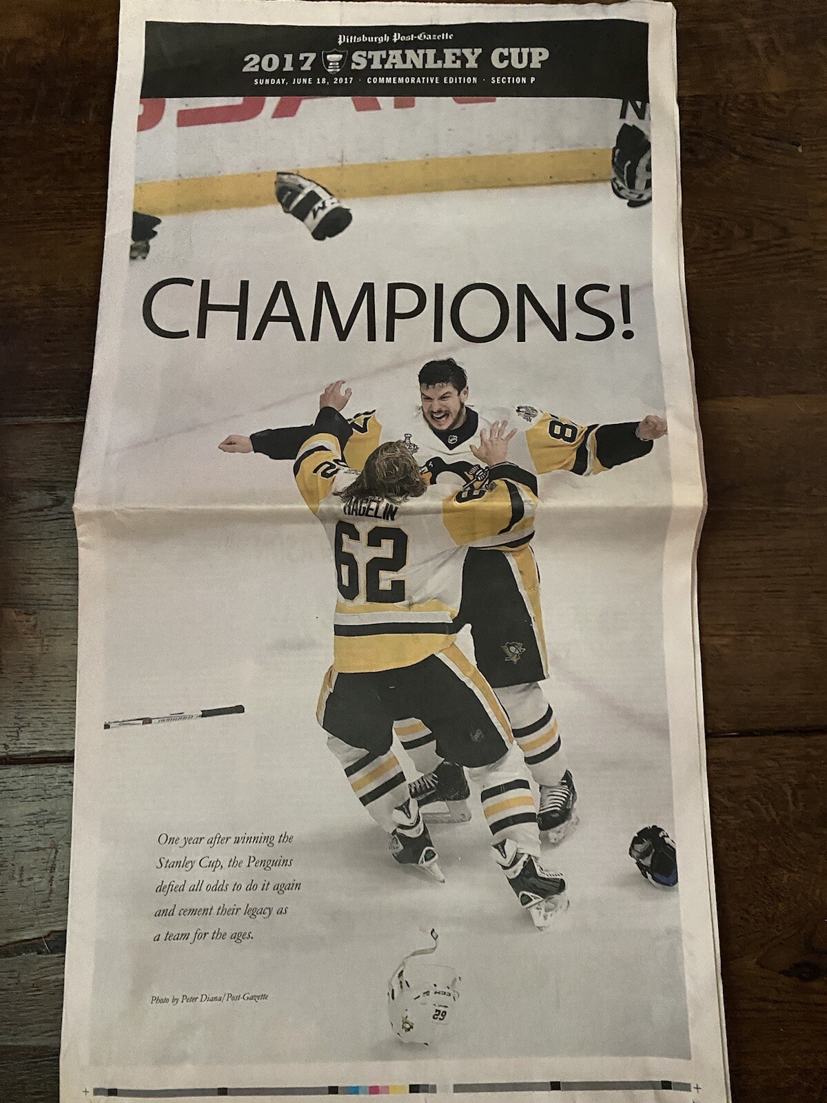 Pittsburgh Press 6/18/17 Stanley Cup Commemorative Edition Section P