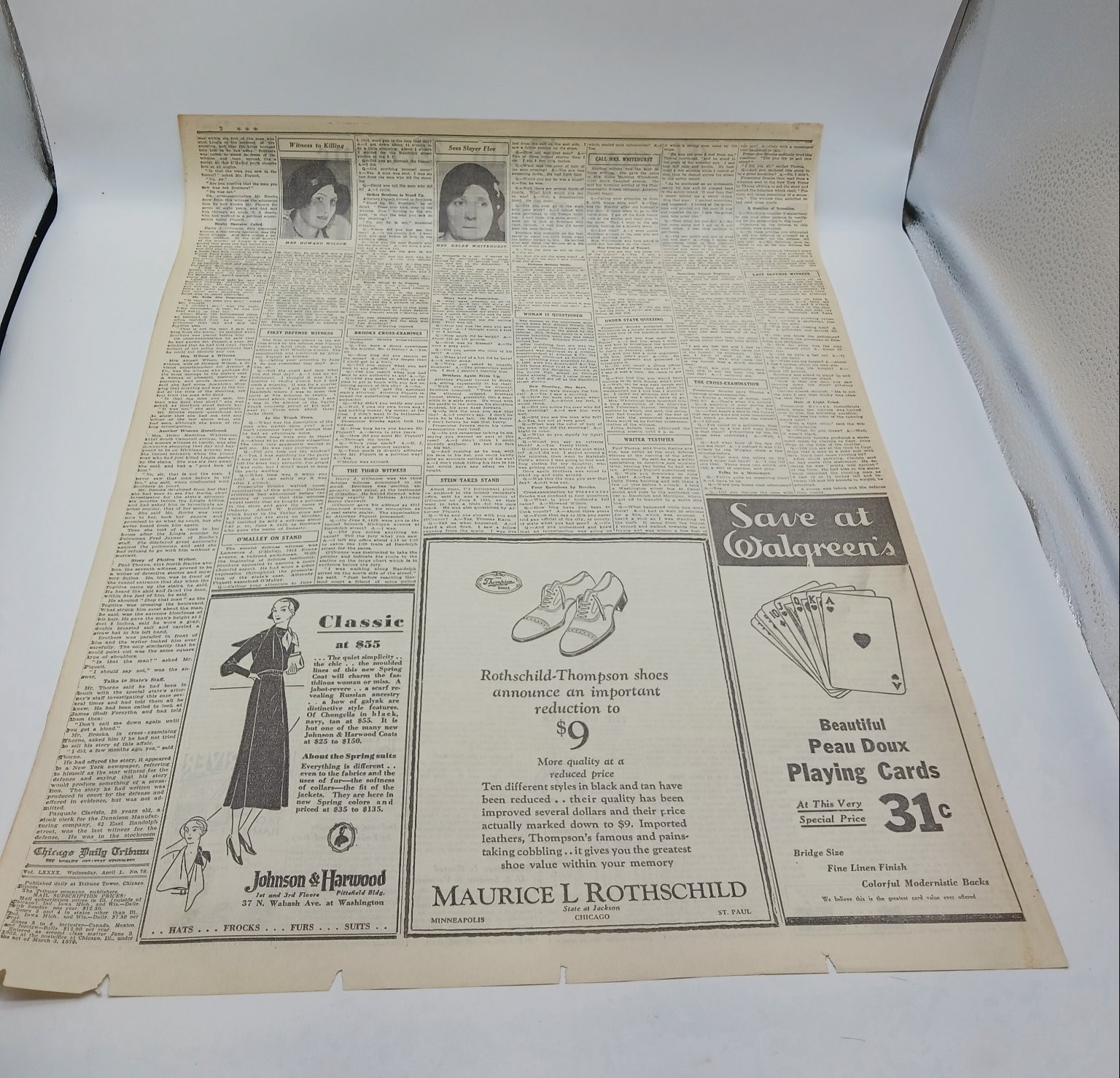 1931 Knute Rockne Dies Plane Crash Tribute Chicago Newspaper Page Aiello Gang