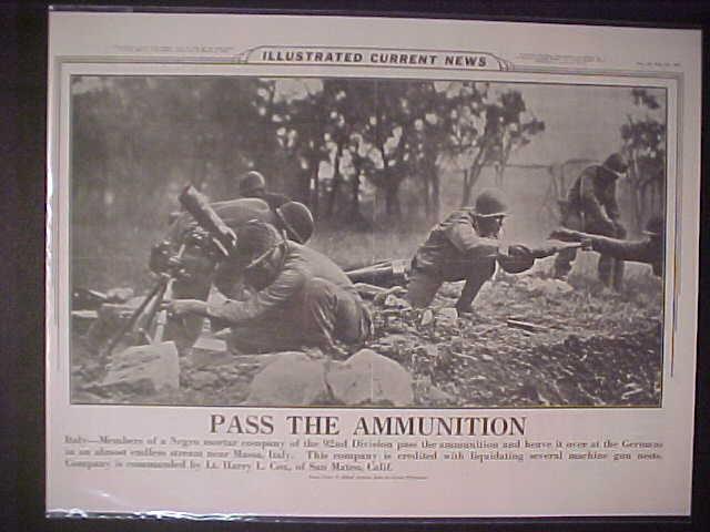 VINTAGE NEWSPAPER HEADLINE ~WORLD WAR 2 USA NEGRO SOLDIERS NAZI BATTLE WWII 1944