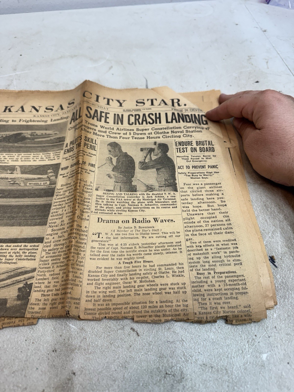 kansas city star newspaper january 18 1959 plane crash