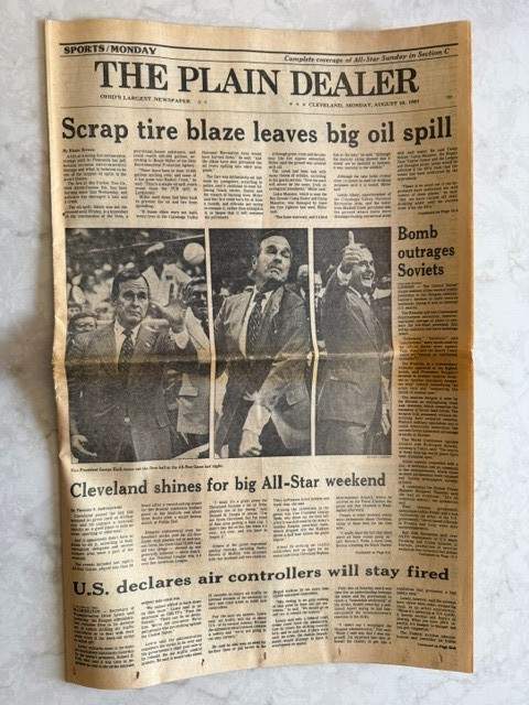 Cleveland Plain Dealer newspaper, Sec A/B/C, August 10, 1981, MLB All-Star Game