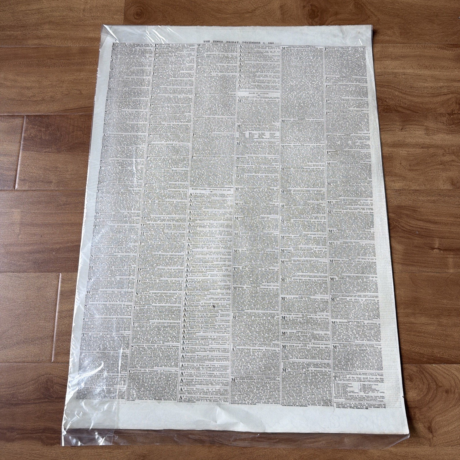 December 1 1848 THE LONDON TIMES Antique Early Victorian ORIGINAL Newspaper