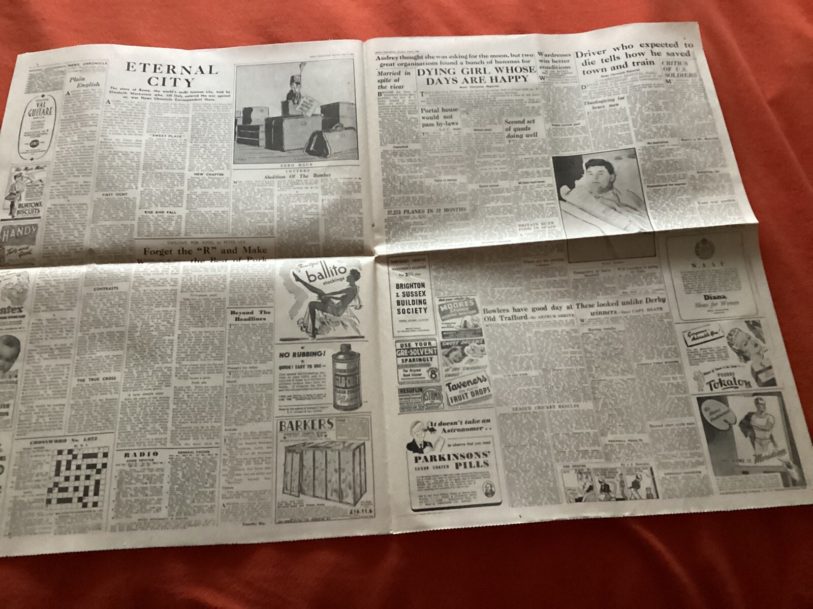 WW2 Rome Falls Italy Chronicle June 5 1944 REPRINT Newspaper