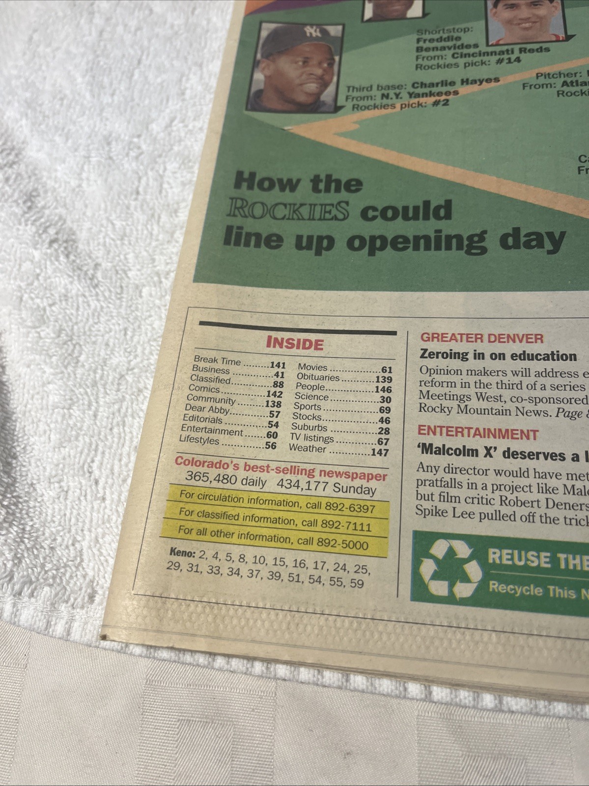 VTG Rocky Mountain News Newspaper Nov 18 , 1992 A Team Is Born Colorado Rockies