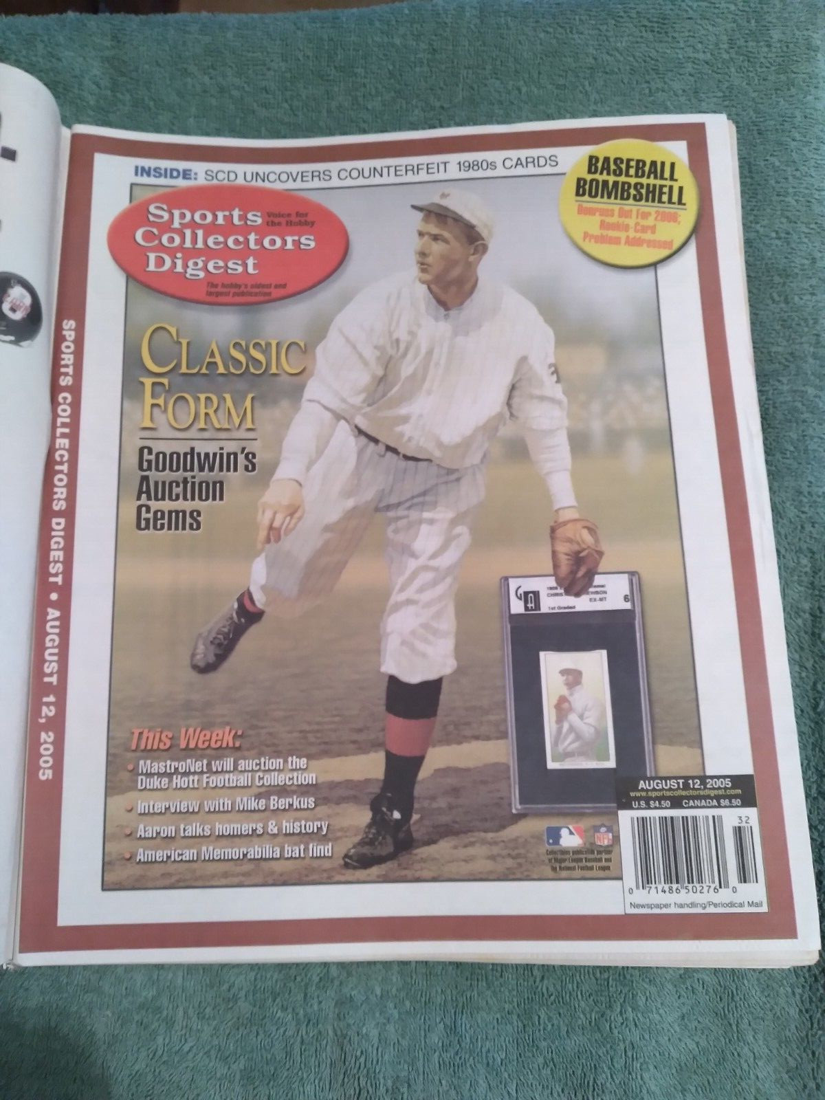 August 12,2005 Sports Collectors Digest Hall of Fame Pitcher Christy Mathewson