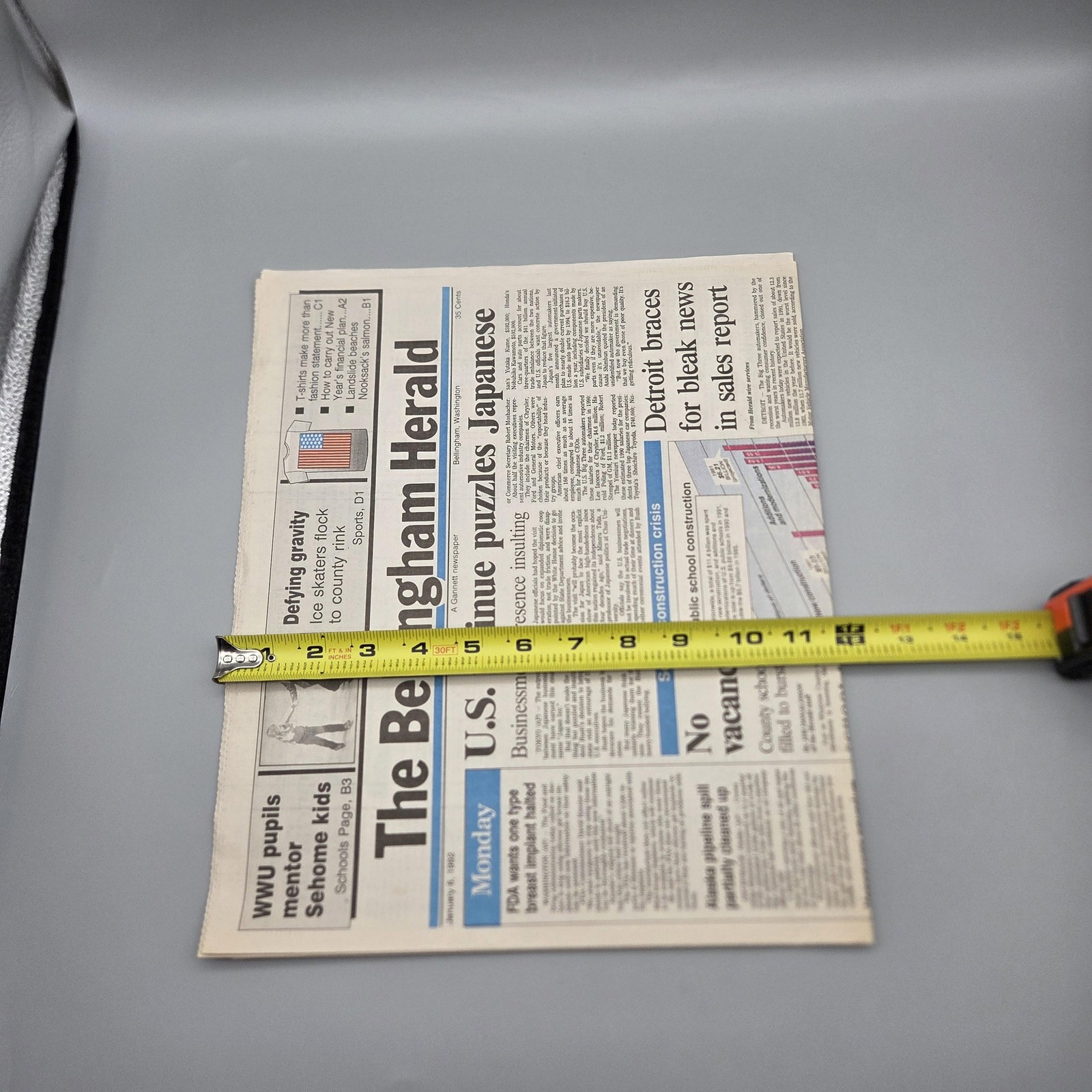 VTG 1992 Bellingham Herald WA Newspaper Jan 6 Alaska Pipeline Spill Front Page