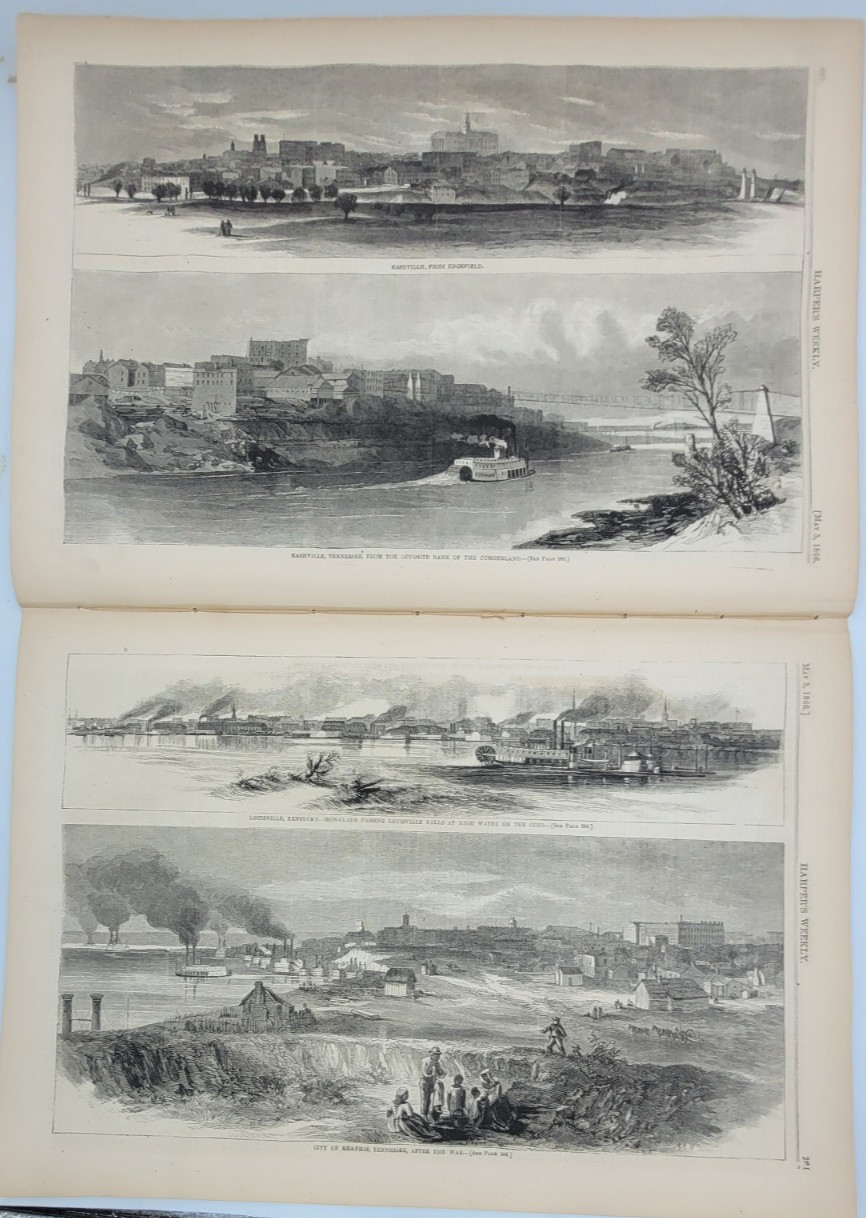 Harper’s Weekly 5/5/1866 Scenes from Memphis Tennessee / Orphanage Memphis Tenn.