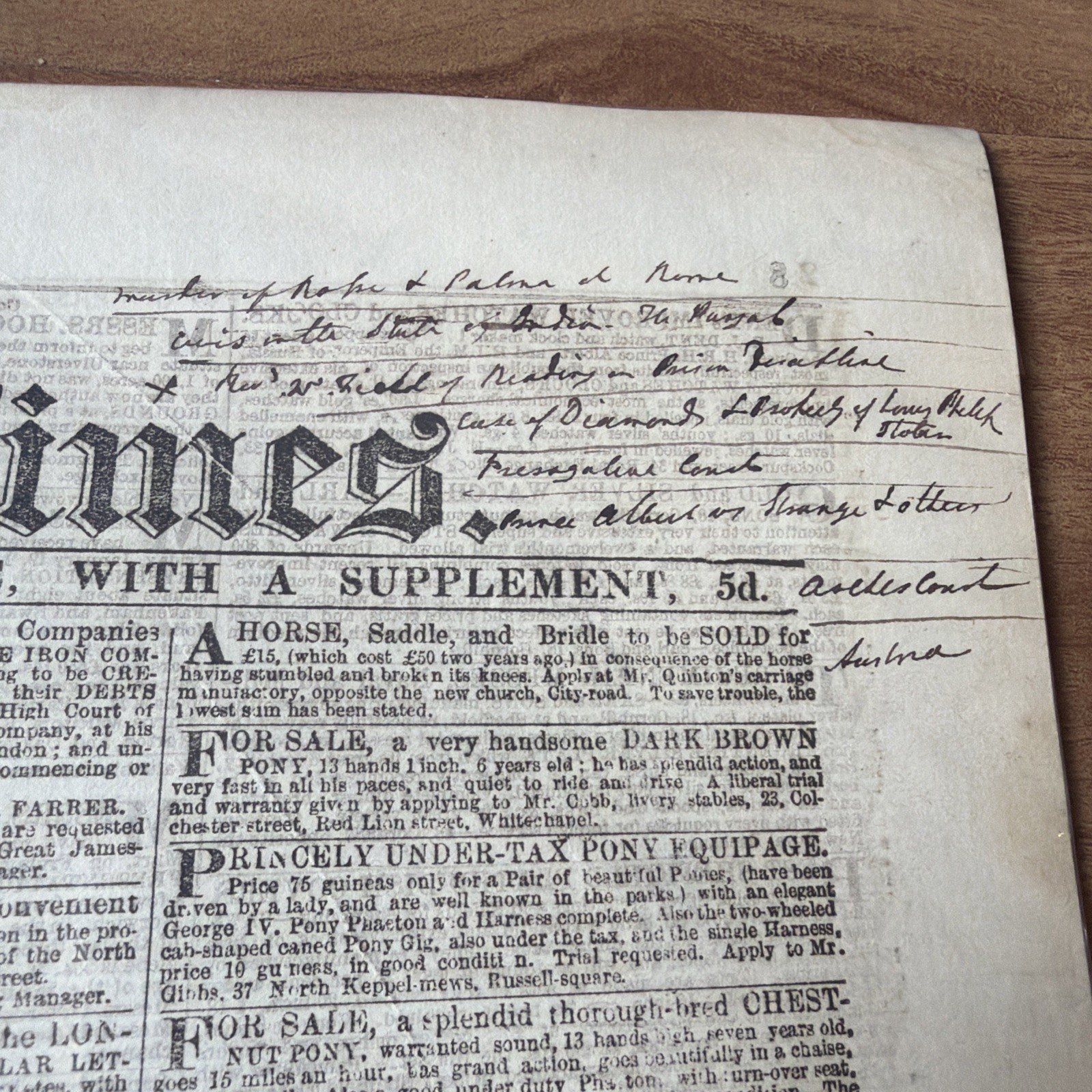 December 11 1848 THE LONDON TIMES Victorian ORIGINAL Newspaper and Supplement