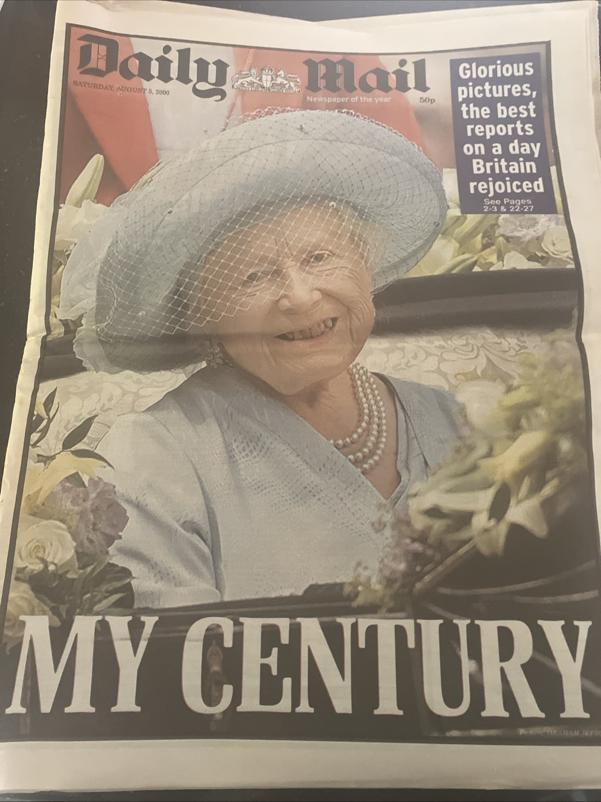 The Daily Mail Newspaper 5th August 2000 Queen Mothers 100th Birthday Issue