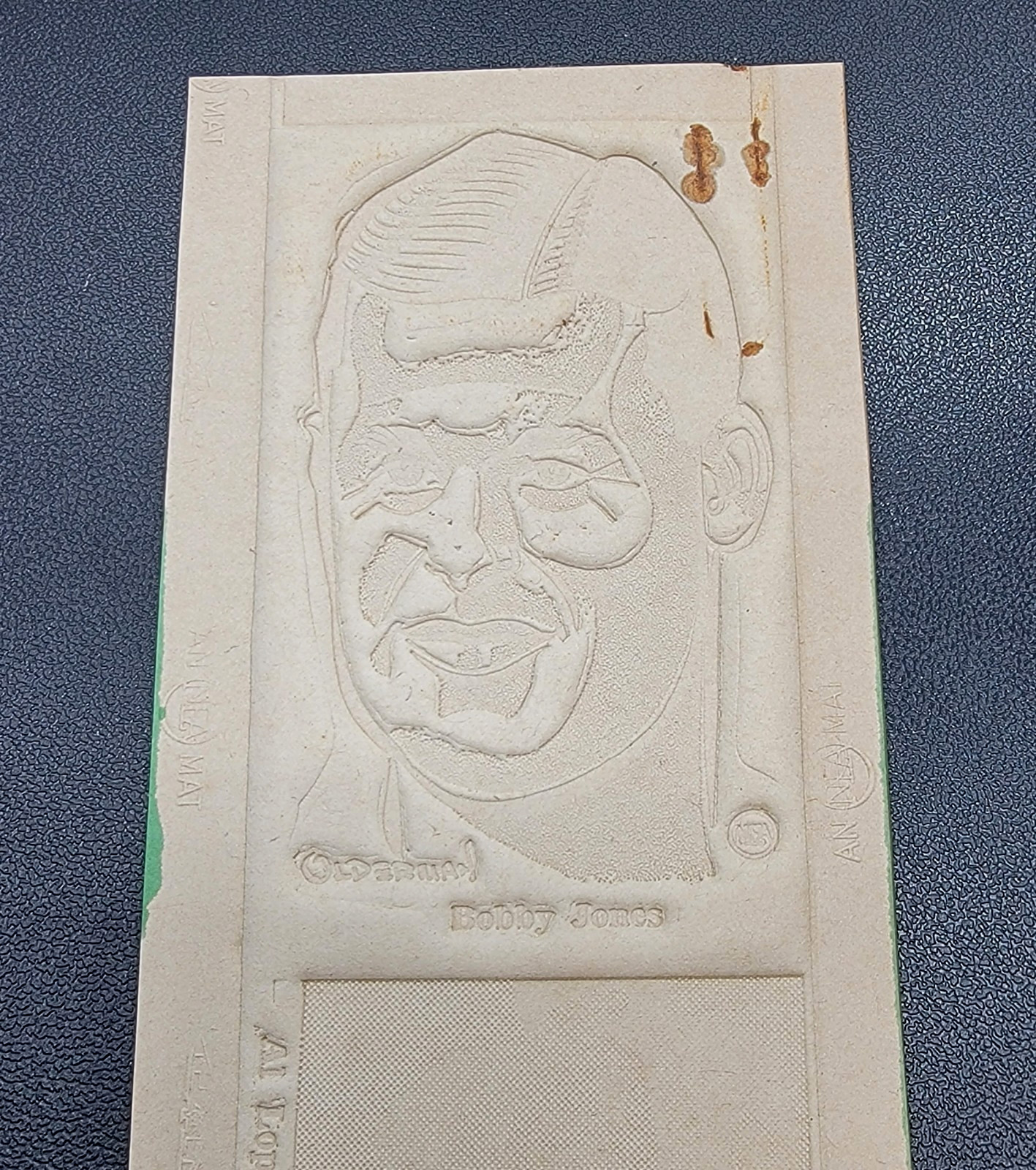 1950 HOF Golfer Bobby Jones MLB Al Lopez Newspaper Flong Mold Printing Plate