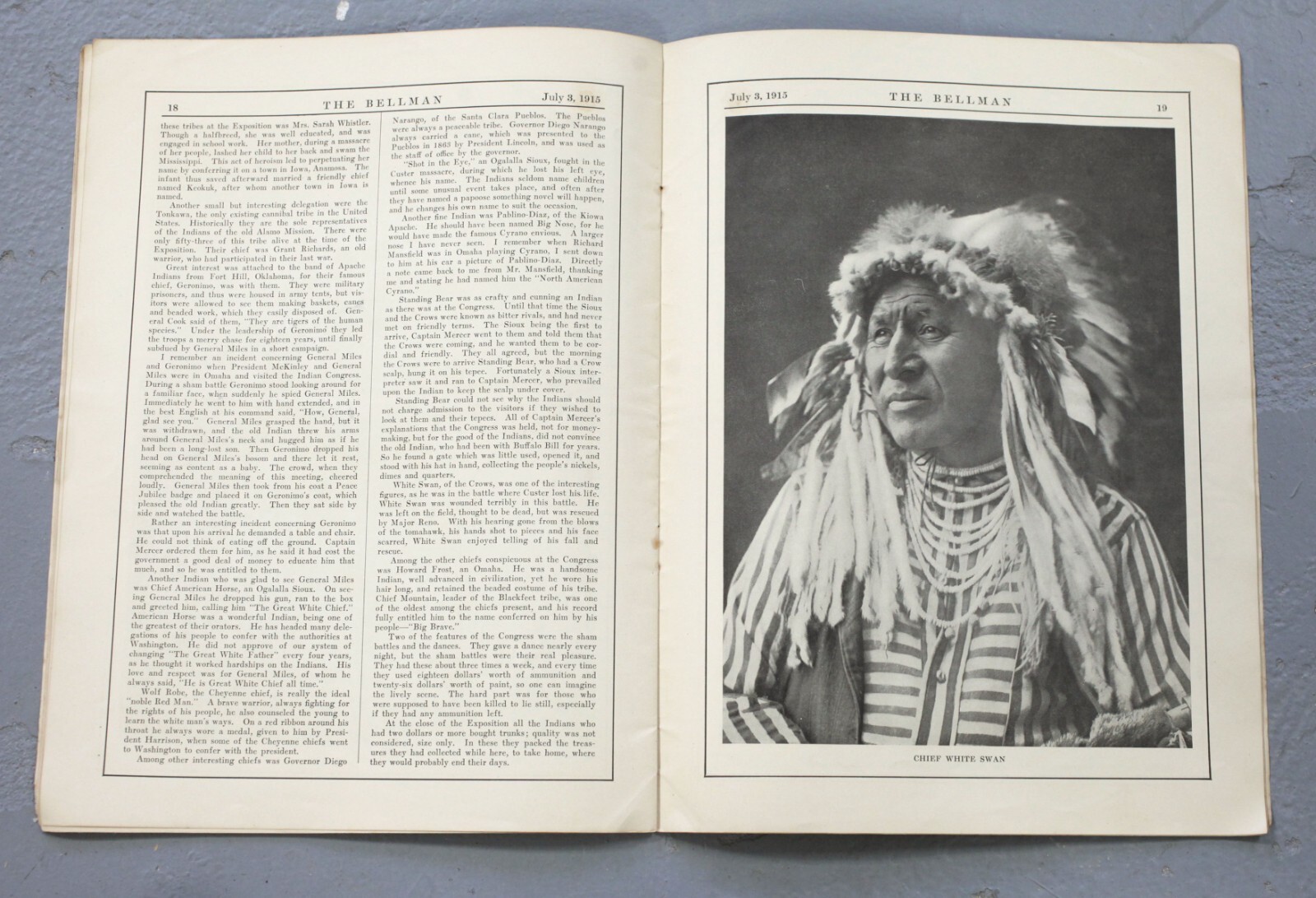 The Bellman Magazine May July 3, 1915 Native American Indian Chief Photos