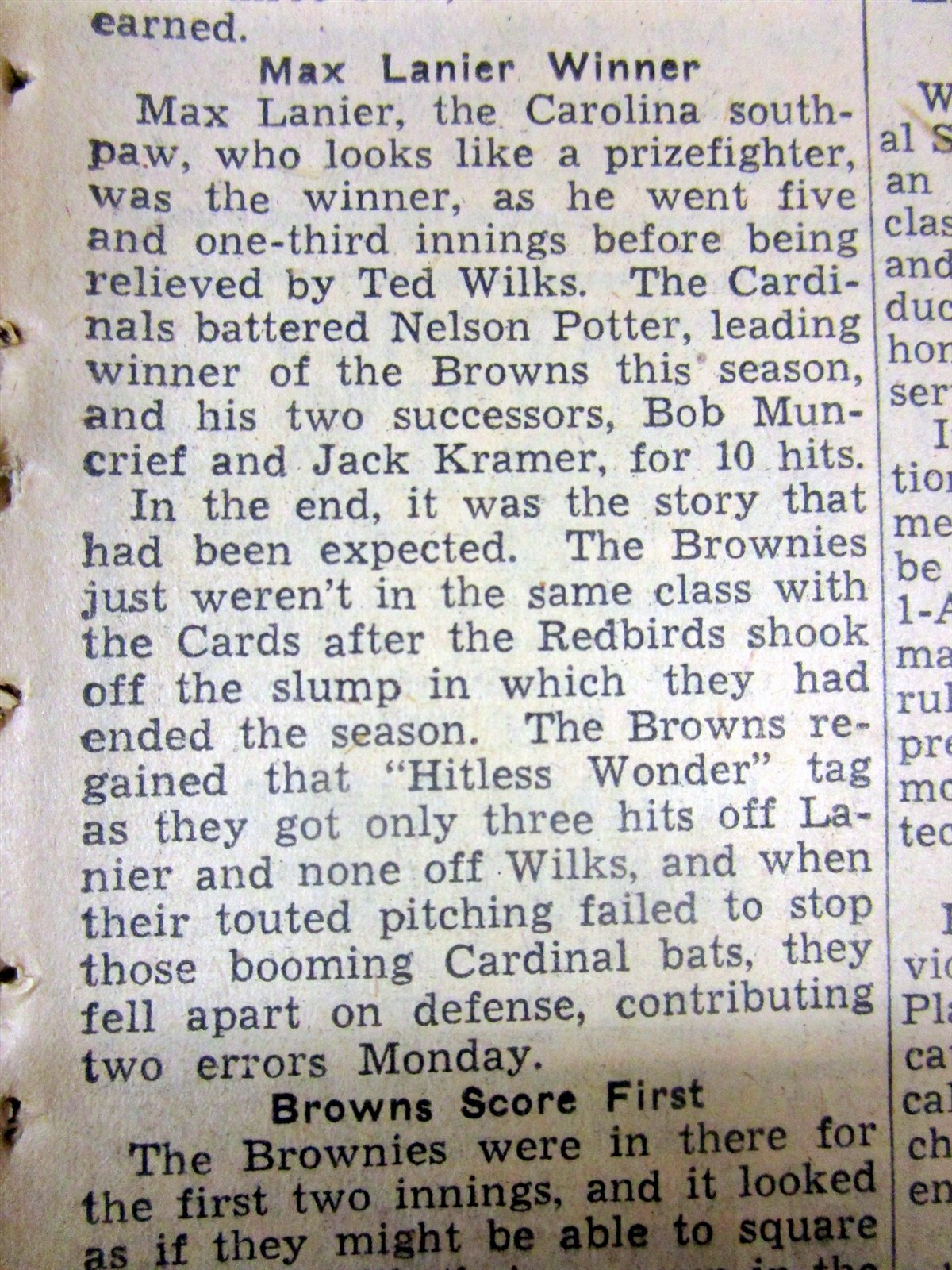 7 1944 newspapers ST LOUIS CARDINALS win BASEBALL WORLD SERIES v ST LOUIS BROWNS