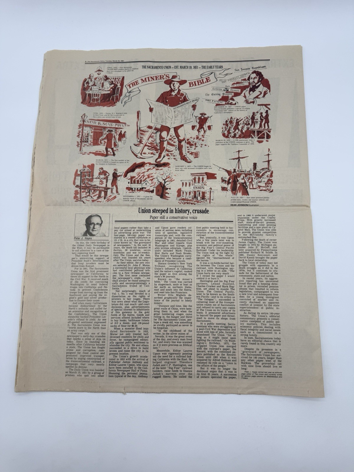 Sacramento Union 142nd Anniversary Commemorative Newspaper 1993 Reprint Edition