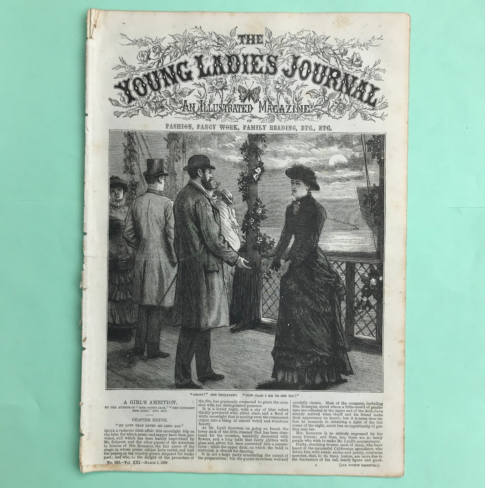 1883, MAR, THE YOUNG LADIES JOURNAL- ILLUSTRATED, FASHION, FAMILY, READING, ETC.