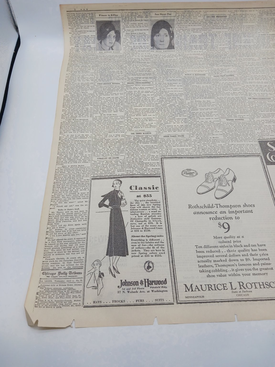 1931 Knute Rockne Dies Plane Crash Tribute Chicago Newspaper Page Aiello Gang
