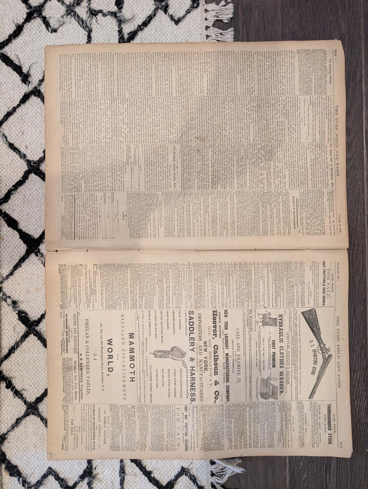 1869 Turf Field and Farm — Jerome Park Races, Guelph Canada, Chess, Baseball