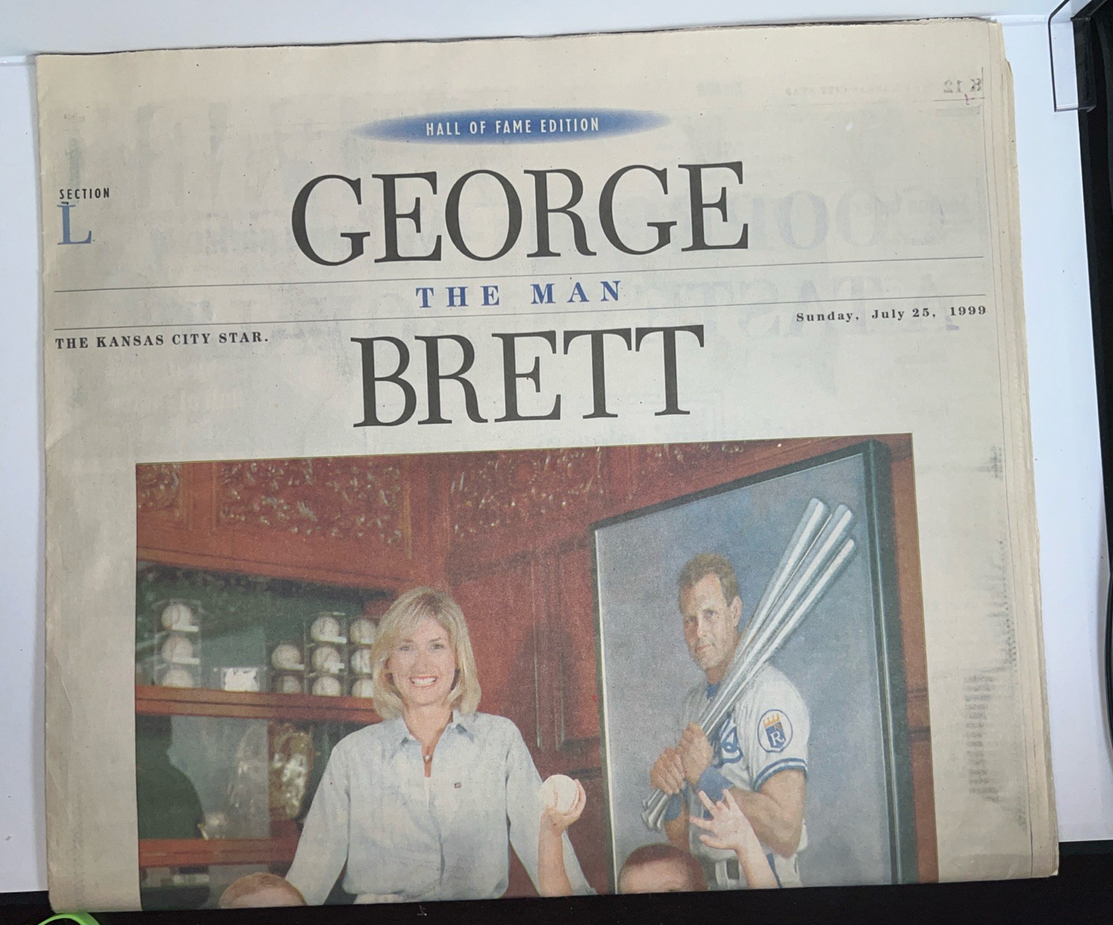 Kansas City Star Newspaper GEORGE BRETT KC Royals Cooperstown 1999 MLB Editorial