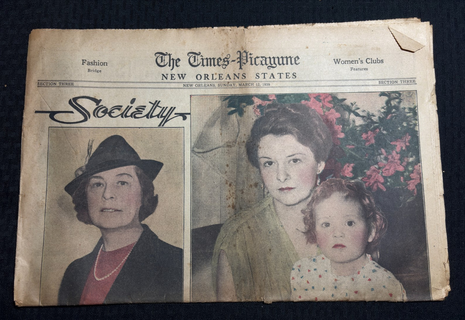 1939 March 12 TIMES PICAYUNE New Orleans Newspaper VG 4.0 Society Fashion Women