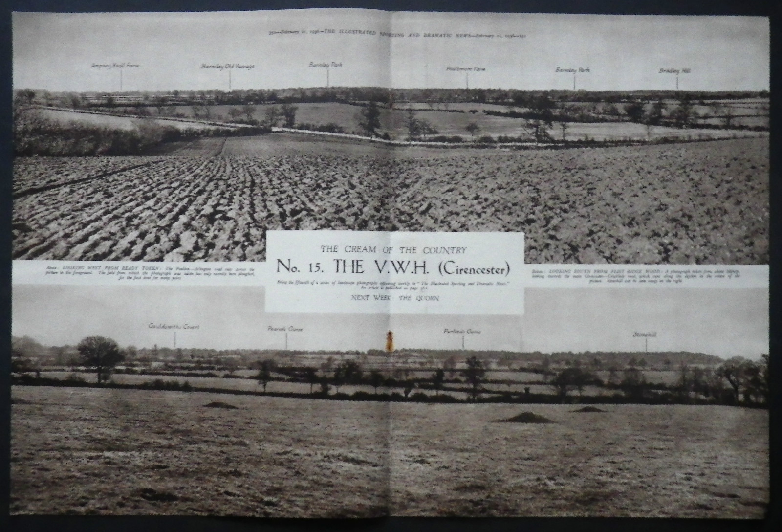VWH Vale of White Horse Hunt Landmarks 1936 2 Page Landscape Photo Article 8635