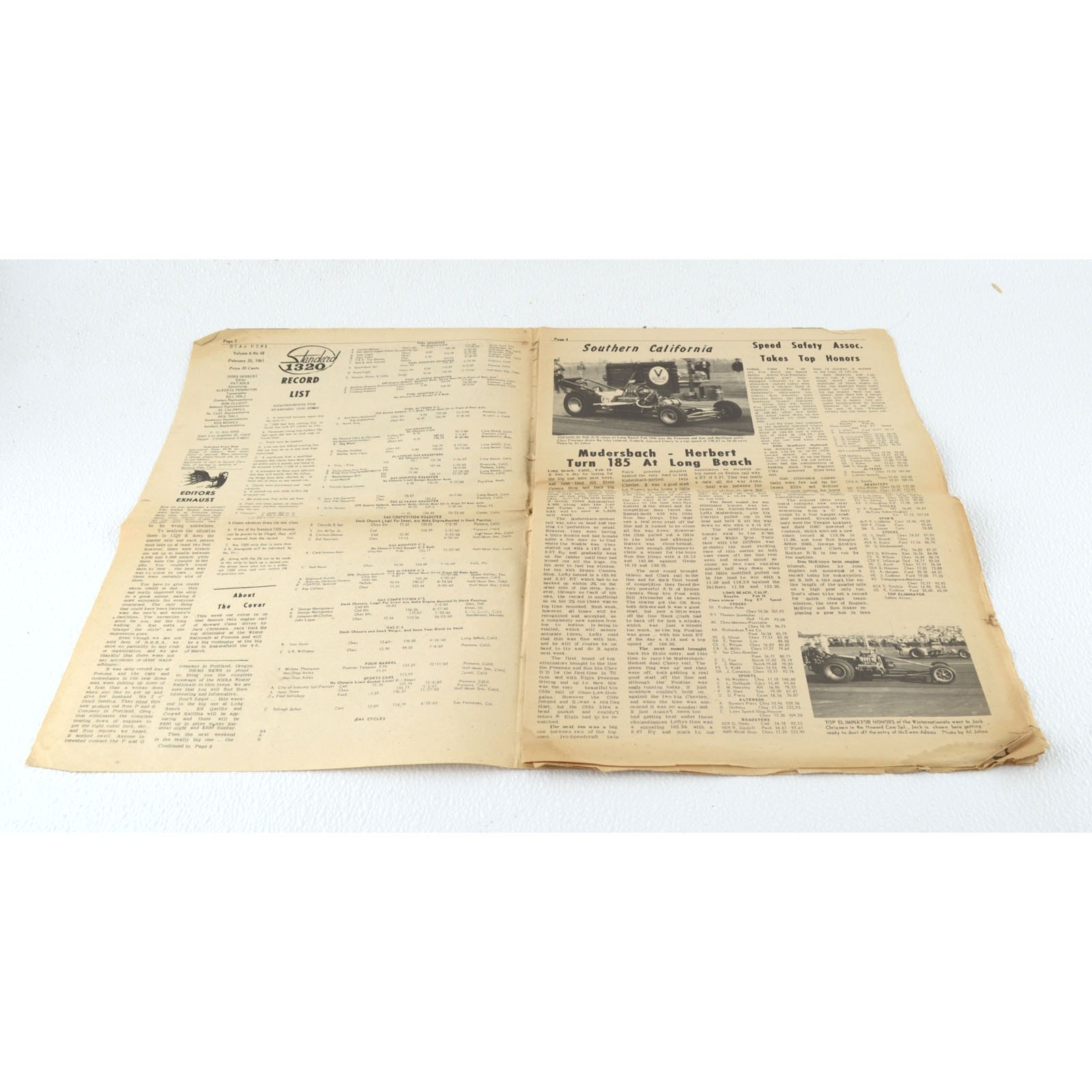 Drag News Feb 25 1961 Vol 6 No 48 NHRA Drag Racing Newspaper Hot Rod