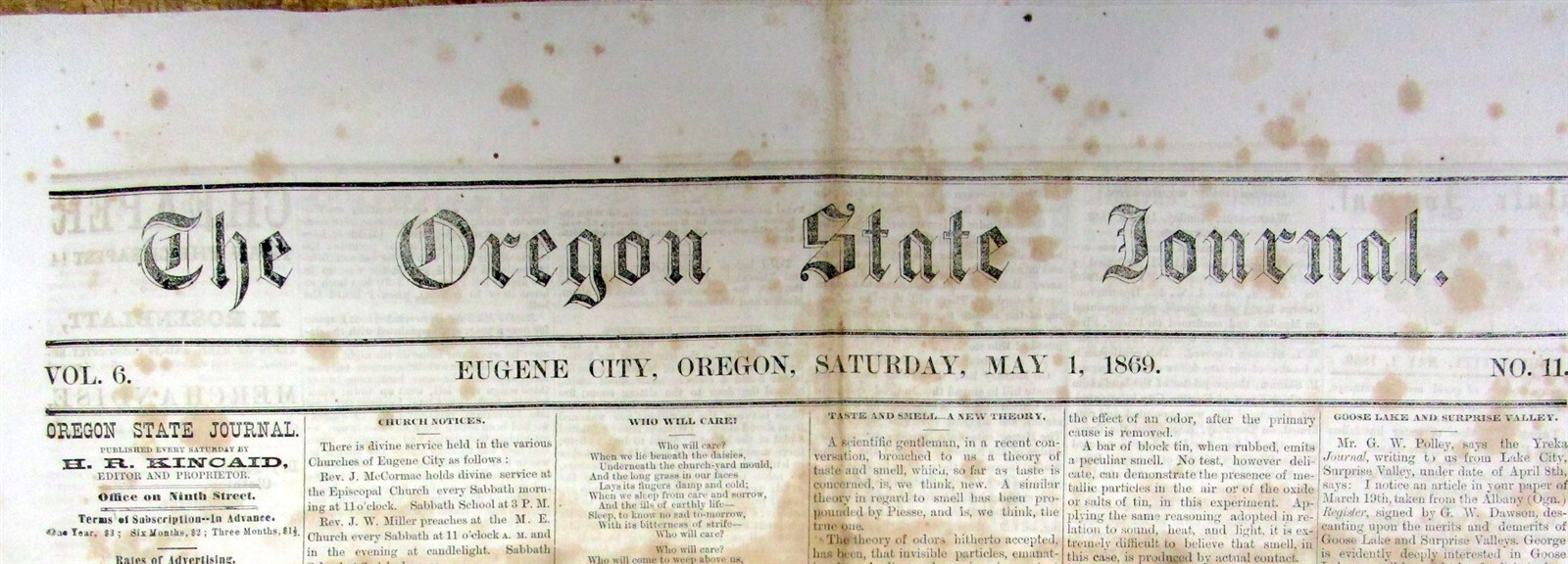 1869 Eugene OREGON newspaper THE COMPLETION of the 1st TRANSCONTINENTAL RAILROAD