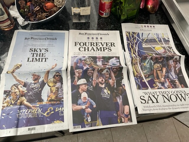 ALL 3!! GOLDEN STATE WARRIORS CHAMPIONSHIP NEWSPAPERS! 2022 CHRONICLE! PARADE