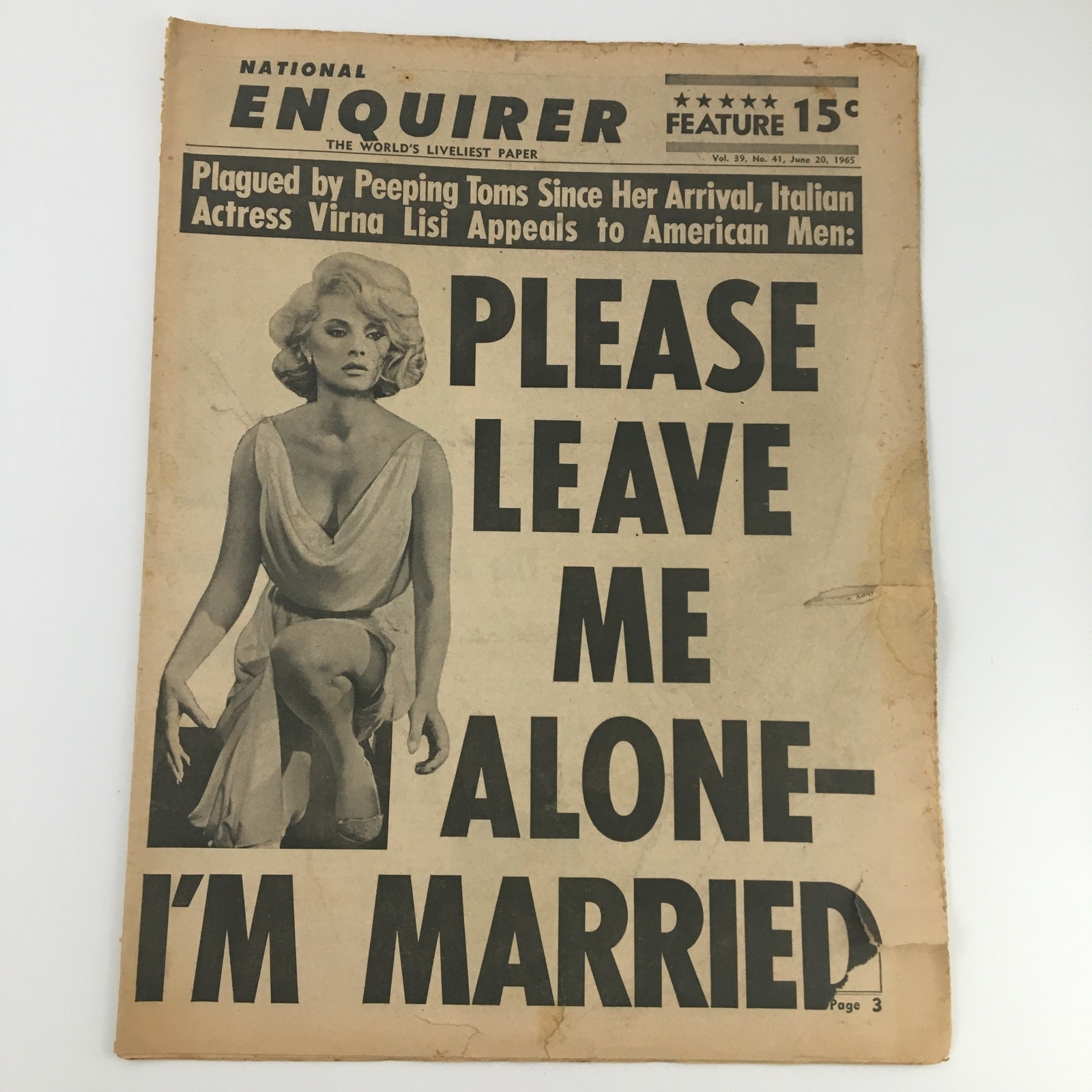 National Enquirer Newspaper June 20 1965 Actress Virna Lisi Appeals To Men