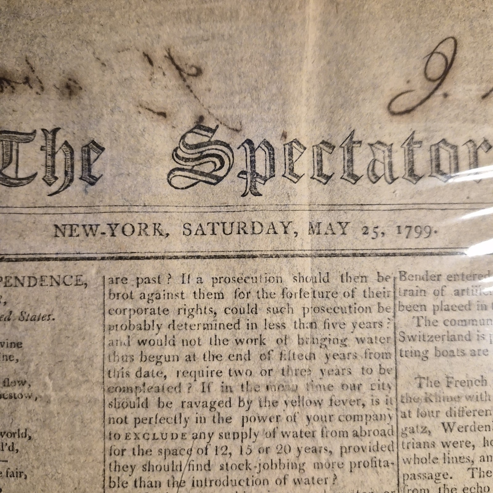 The Spectator Vol. II/2 Number 174 New York, Saturday May 25 1799 Newspaper