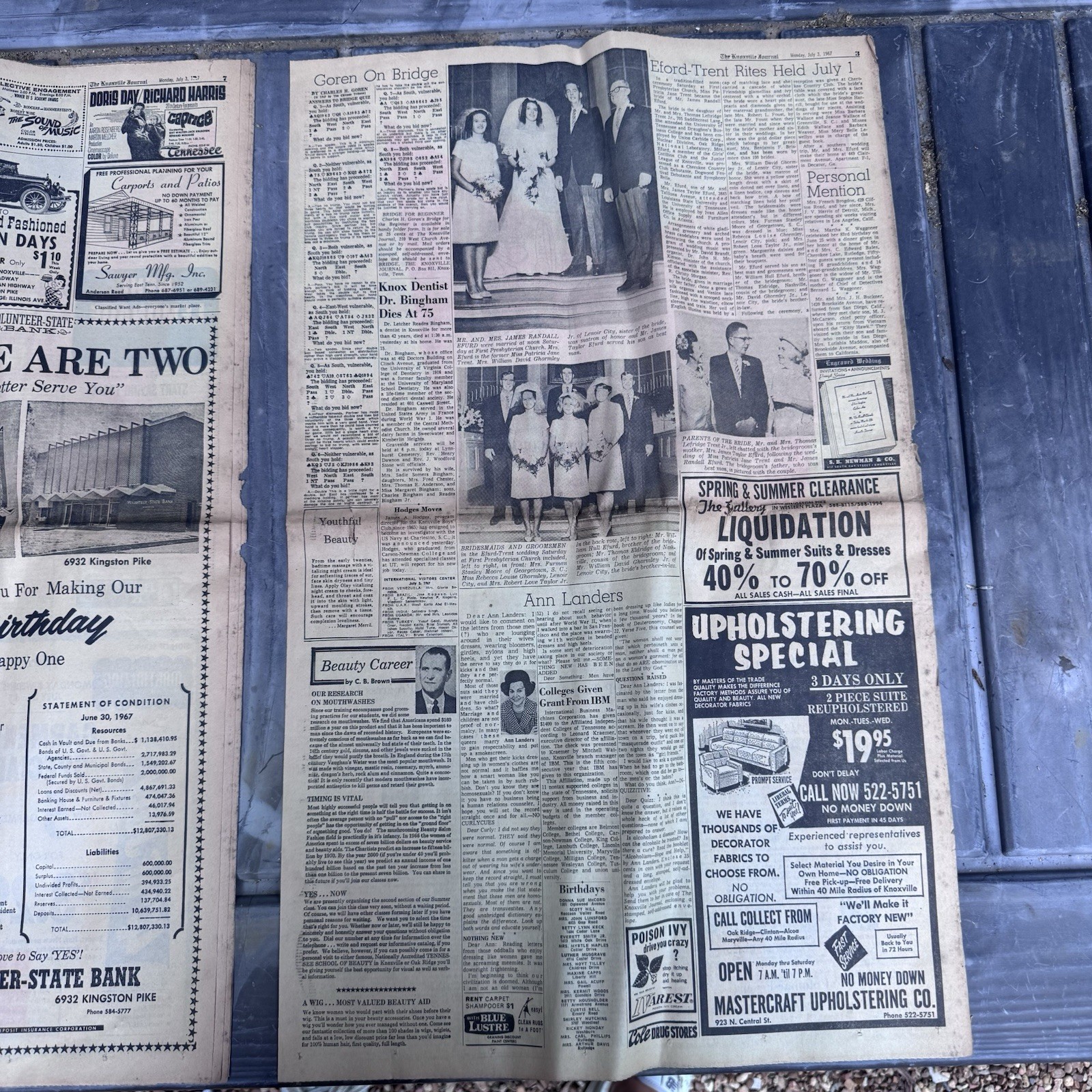 The Knoxville Journal City Edition Knoxville Tennessee Monday July, 3rd 1967
