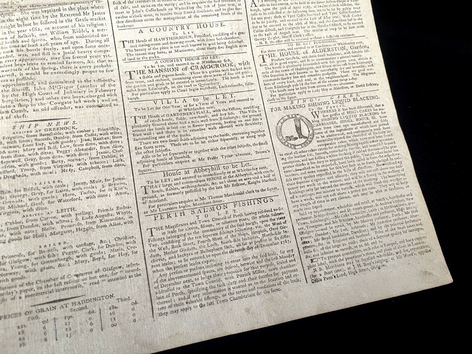 OLD NEWSPAPER FROM 1700s – Stock Prices, Historical Events, Trade, Economy, Wars