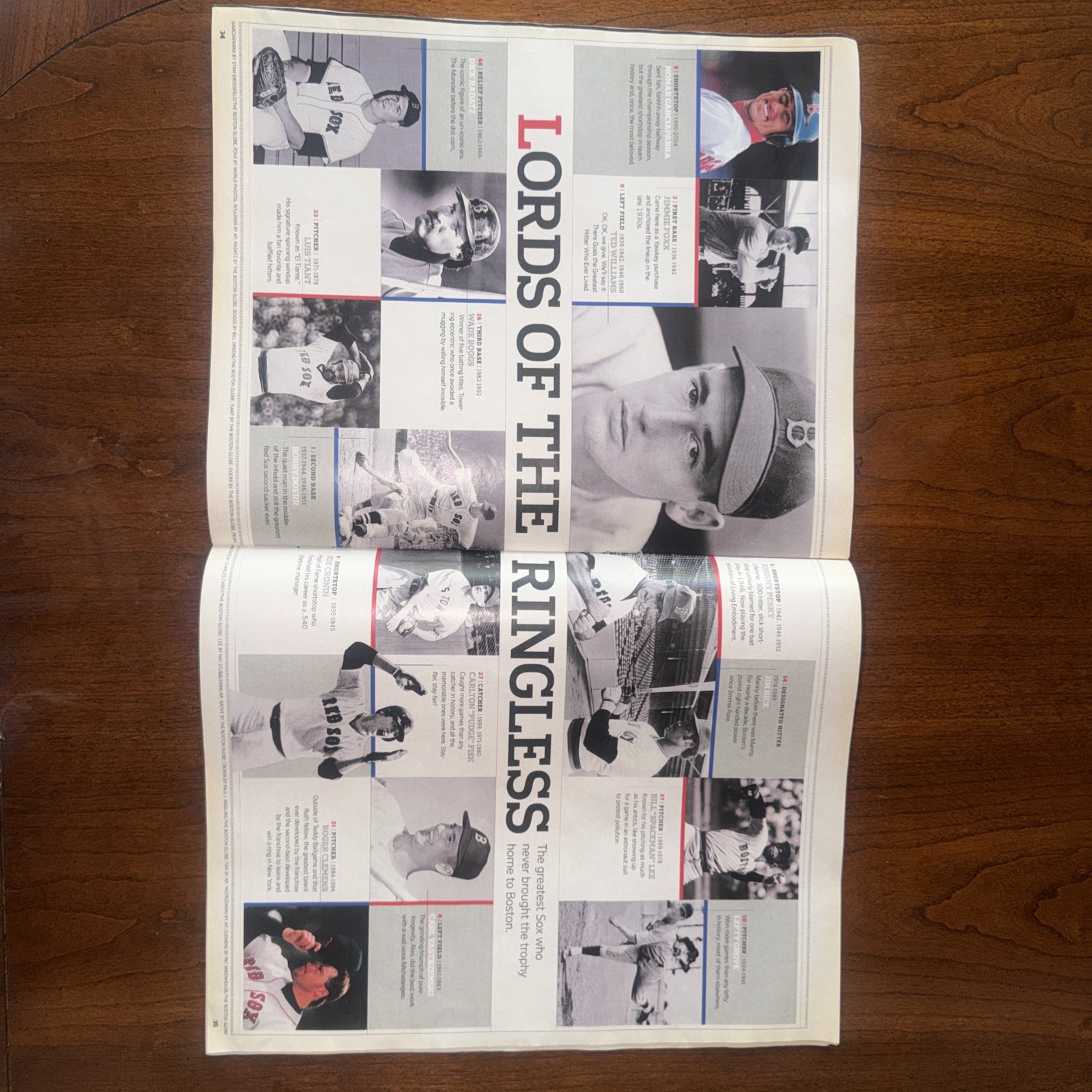 2004 Red Sox World Series Boston Globe Commemorative edition Team Damon Photos