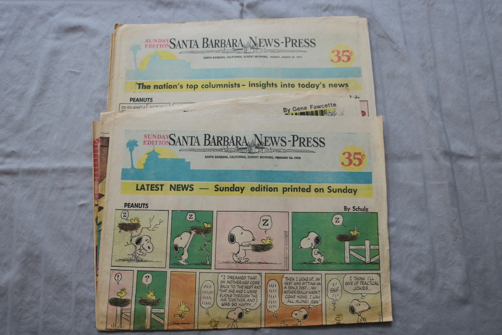 1974-1975 SANTA BARBARA NEWS-PRESS SUNDAY COMICS SECTIONS- LOT OF 14- NP 9309