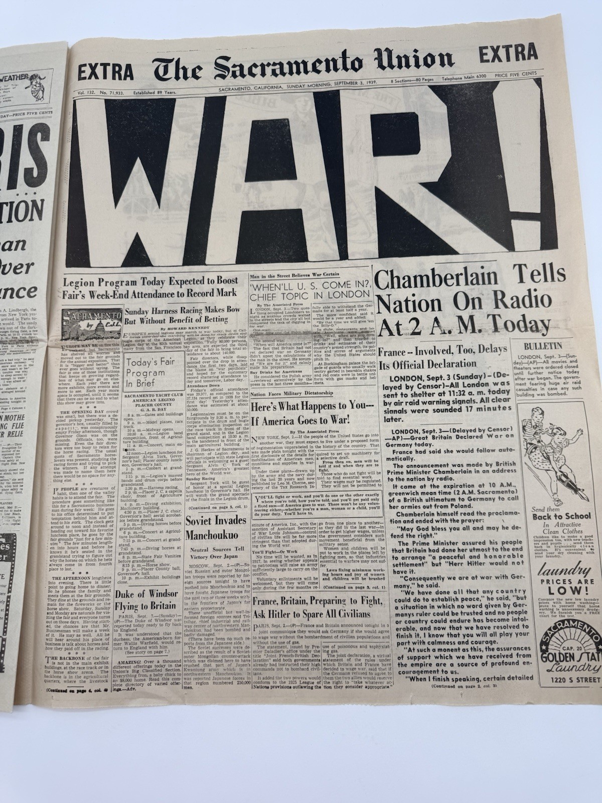 Sacramento Union 142nd Anniversary Commemorative Newspaper 1993 Reprint Edition