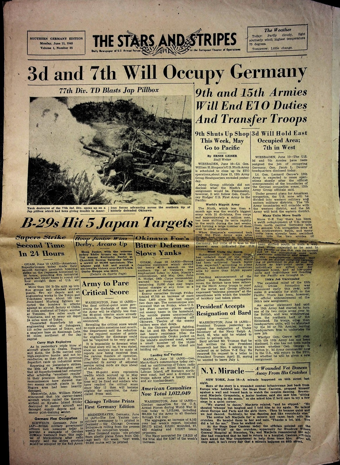 The Stars And Stripes June 11 1945 77 Inf Div Blasts Jap Pillbox 020226CPNON-92
