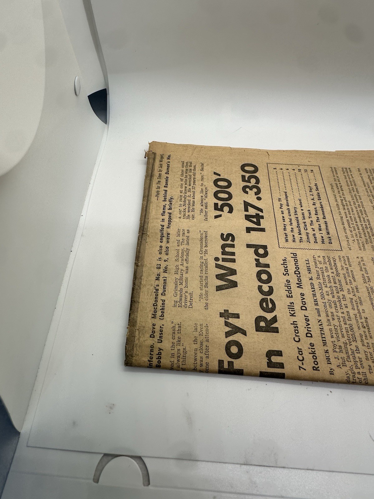 May 31, 1964 The Indianapolis Times A.J. FOYT WINS INDIANAPOLIS 500 Sachs Dies