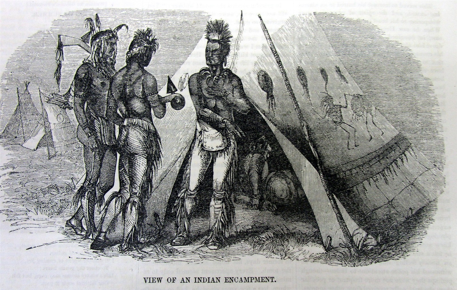 1852 Illustr newspaper w NATIVE AMERICAN INDIAN engravs POCAHONTAS / SCALP DANCE