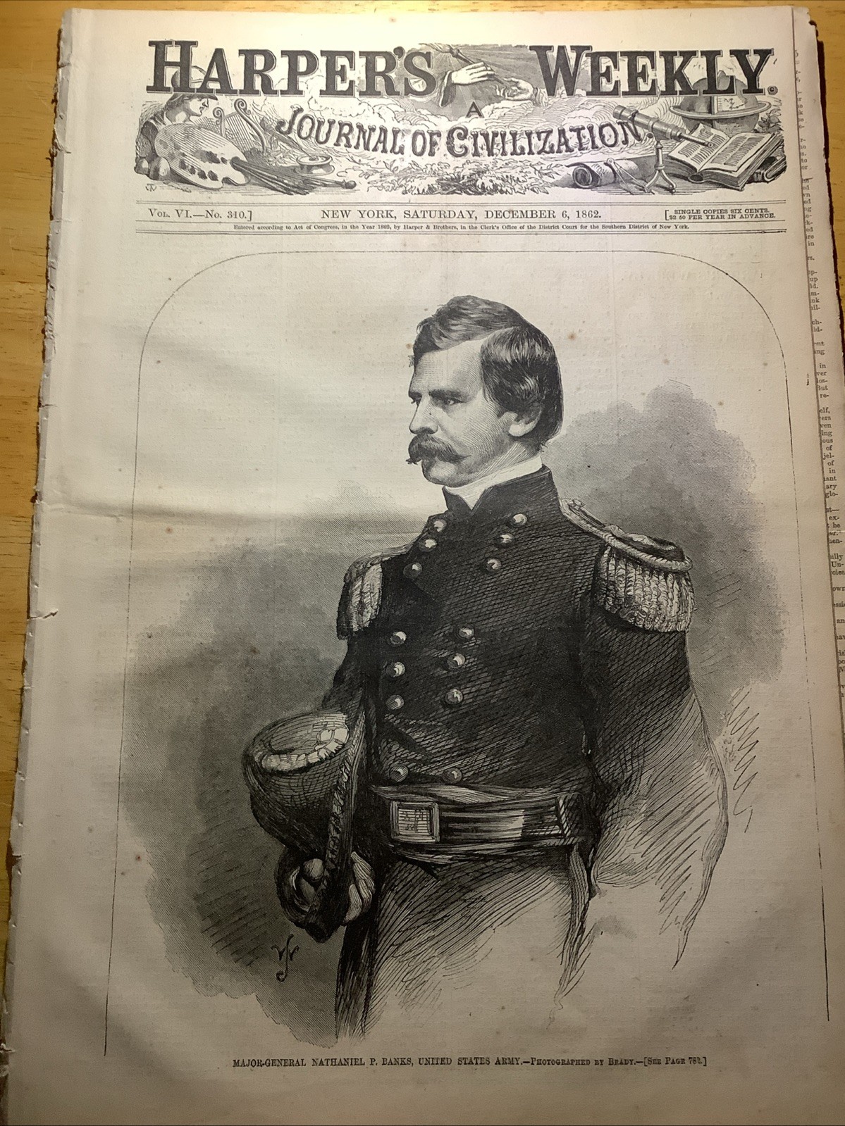 1862 HARPERS WEEKLY CIVIL WAR NEWSPAPER ~ GREAT CIVIL WAR PRINTS AND CONTENT