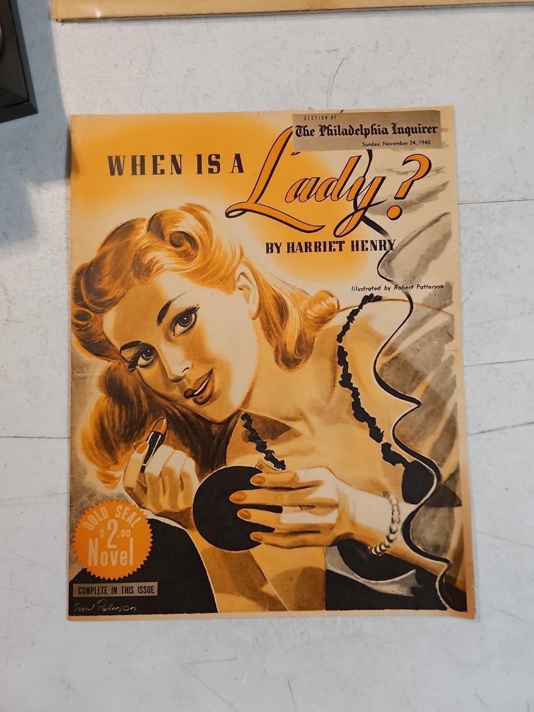 Philadelphia Inquirer- The Sunday Novel. November 24, 1940. When Is A Lady?