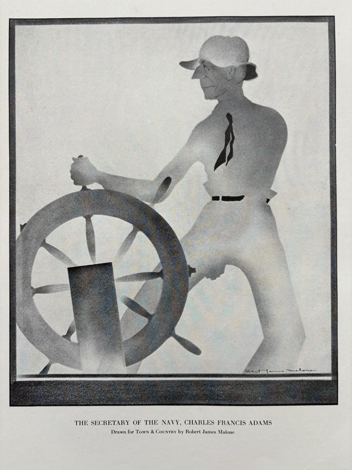 Charles Francis Adams III Secretary Navy Caricature Robert James Malone T&C 1930