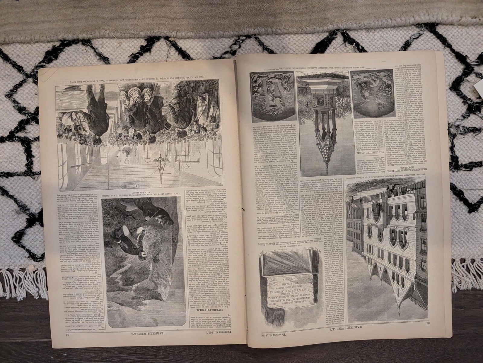 Feb 6 1869 Harpers Weekly, 1st Uncle Sam w Whiskers, National Colored Convention