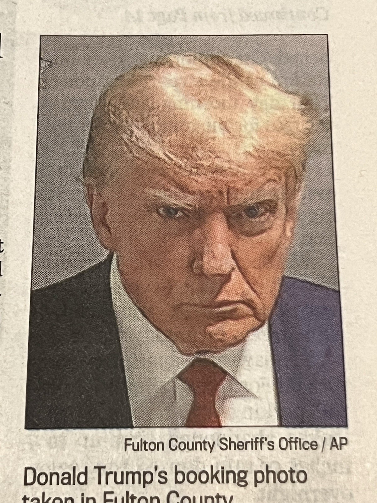 TDN Donald Trump Newspaper Fulton Mugshot 8/25/2023 The Detroit New 150 Years