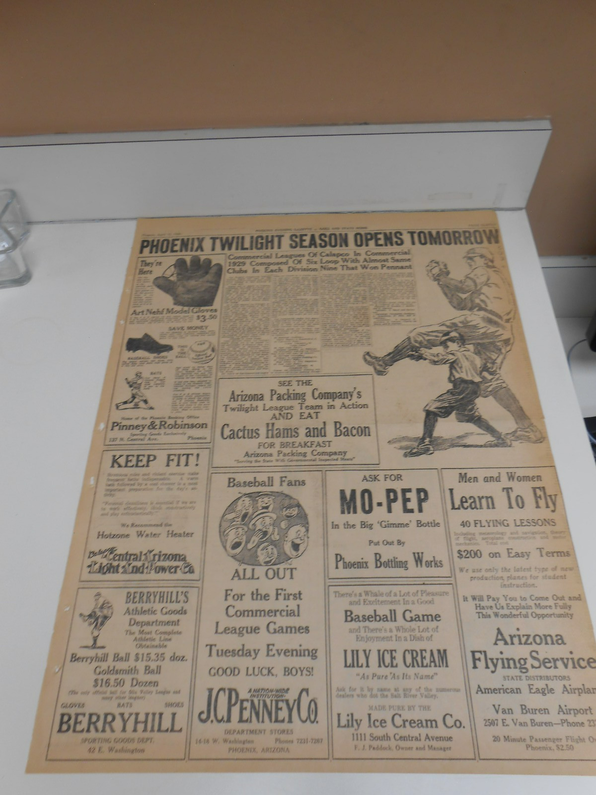1929 Opening Of Phoenix Twilight Baseball Season Commercial League