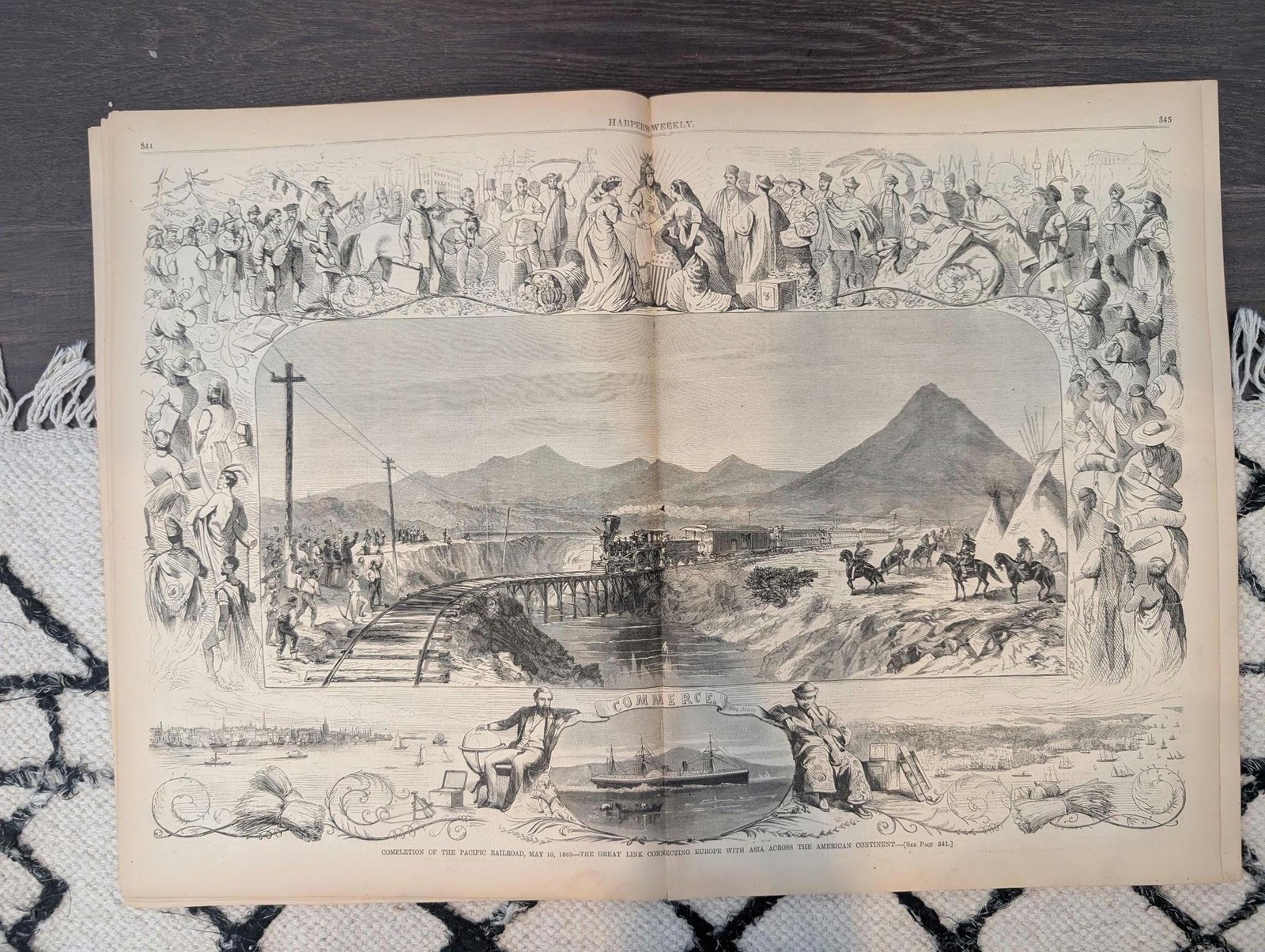 May 29 1869 Harpers Weekly, Transcontinental Railroad Completion Centerfold
