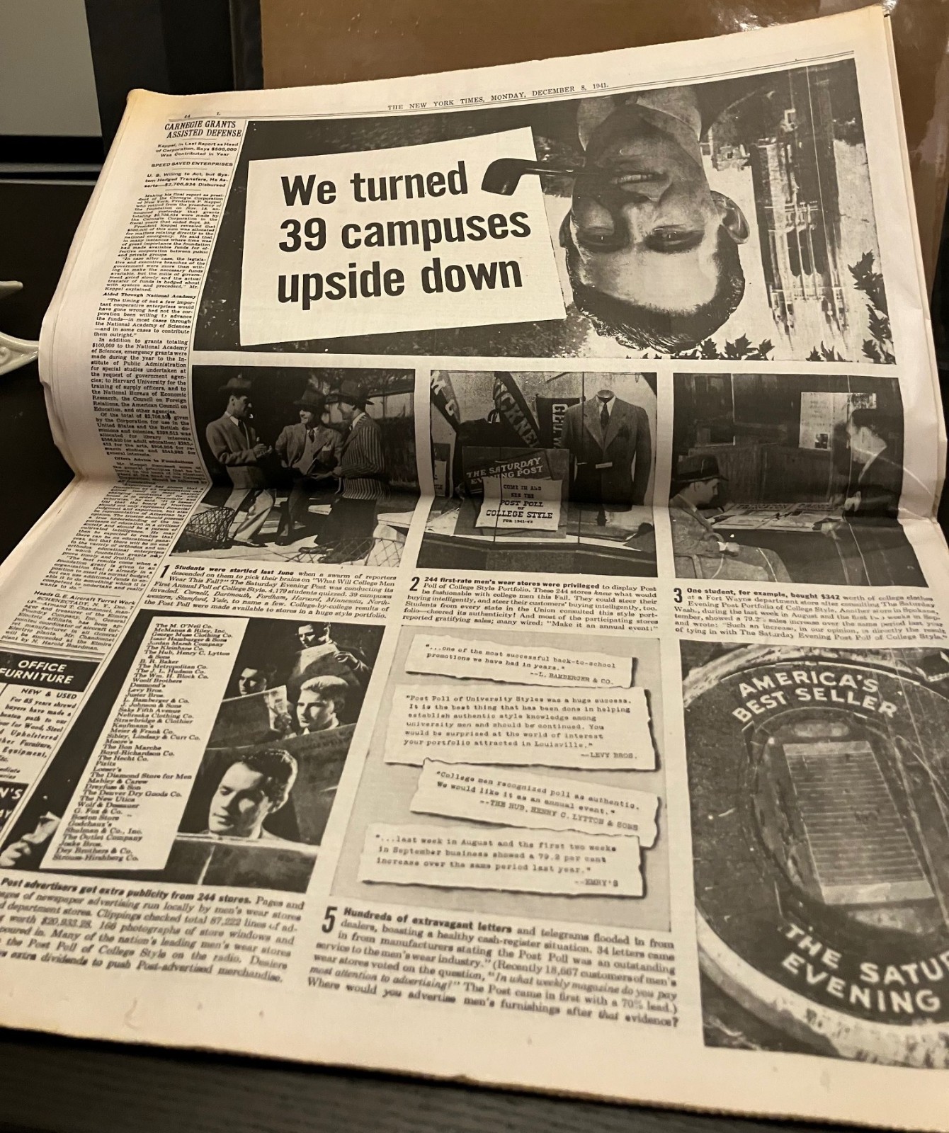 New York Times 50th Commemorative Edition WWII Japan Attacks Newspaper Printed 1