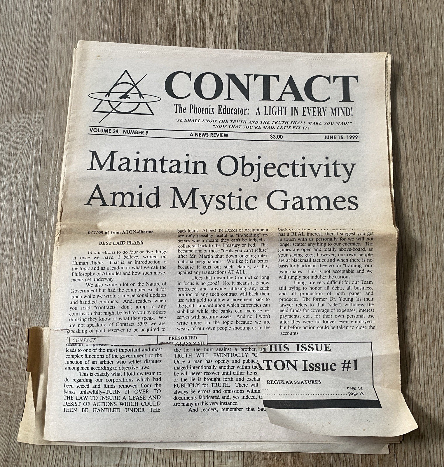 Vtg Conspiracy Newspaper Alternative Theory Contact The Phoenix Journal *SEE